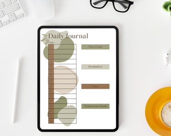 Daily planner page, Daily journal, Study planner, downloadable planner page