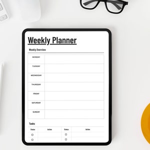 Ultimate Weekly Planner Page, Printable Weekly Planner, Productivity, Schedule image 1