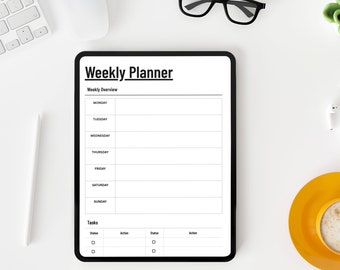 Ultimate Weekly Planner Page, Printable Weekly Planner, Productivity, Schedule