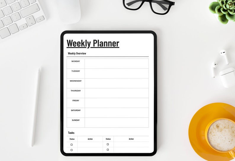 Ultimate Weekly Planner Page, Printable Weekly Planner, Productivity, Schedule image 1