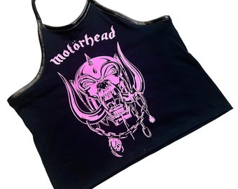 made to order  pink motörhead crop top