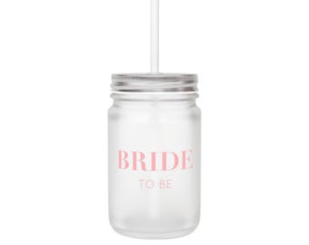 Trinkbecher Glas Bride-to-be, perfekta Geschenk für jede Braut/Bride-to-be zum JGA