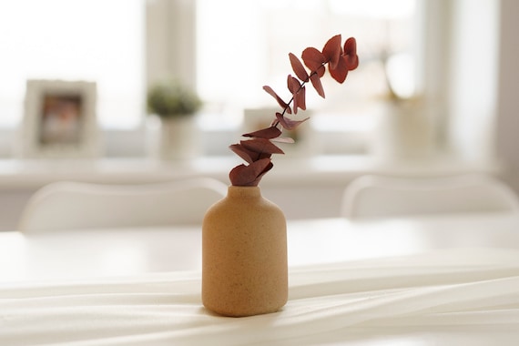 Keramikvase braun klein, handgemacht, Vase Keramik, Hochzeitsdeko, Tischdeko Hochzeit, Deko Hochzeit