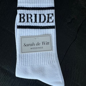 Socken „Bride“, Braut-Socken, Statement Socken Bride, Braut, Tennissocken weiß, Geschenk Braut, JGA,Junggesellinnenabschied, Geschenk Braut bild 10