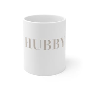 Keramiktasse - Tasse - &quot;HUBBY&quot; beige, 330ml