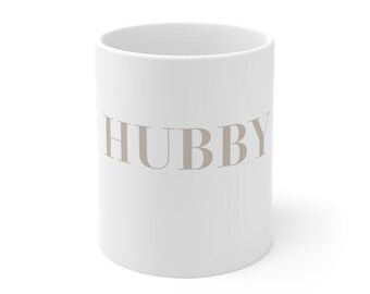 Keramiktasse - Tasse - "HUBBY" beige, 330ml