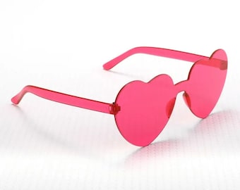 Herzförmige pinke Sonnenbrille für Bride-to-be & Bräute u. ihre Freundinnen, Brautparty, JGA, Herzsonnenbrille, Partybrille,Bachelorette