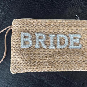Tasche, Täschchen, Handtasche mit Strass-Aufschrift “BRIDE” für Bride-to-be & Bräute, Brautparty, Bachelorette, JGA, Junggesellinnenabschied image 2