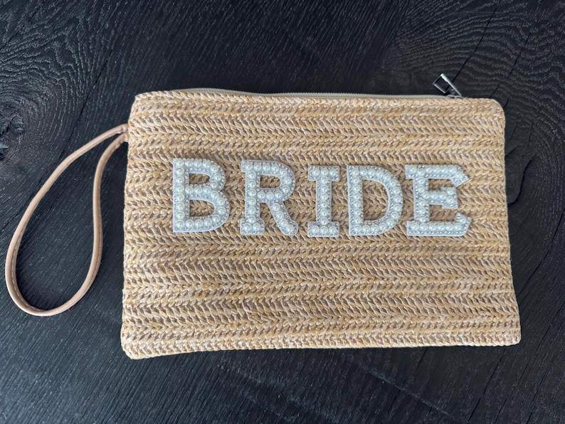 Tasche, Täschchen, Handtasche mit Strass-Aufschrift “BRIDE” für Bride-to-be & Bräute, Brautparty, Bachelorette, JGA, Junggesellinnenabschied image 2