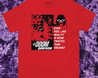 Doom Generation Gildan Red T-Shirt 90s Y2K Grunge Goth Punk Rock Gregg Araki