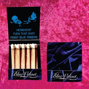 Blue Velvet Matchbook 20 ct Safety Matches David Lynch