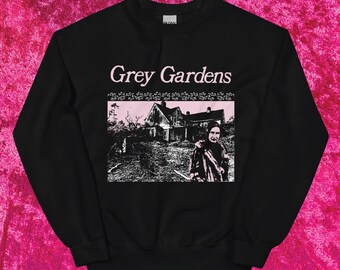 Grey Gardens Crewneck Sweatshirt in Navy or Black Sizes S - 5XL Vintage Look