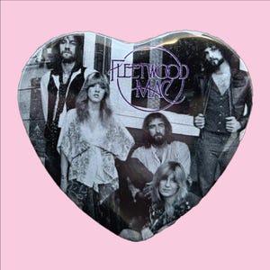Fleetwood Mac Heart Shaped Pinback Button