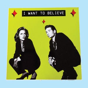 Scully x Mulder The X-Files I Want To Believe Sticker Grunge Goth 90s y2k Punk Alternative Alien