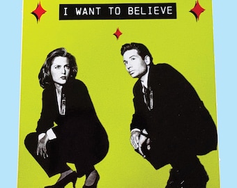 Scully x Mulder The X-Files I Want To Believe Sticker Grunge Goth 90s y2k Punk Alternative Alien