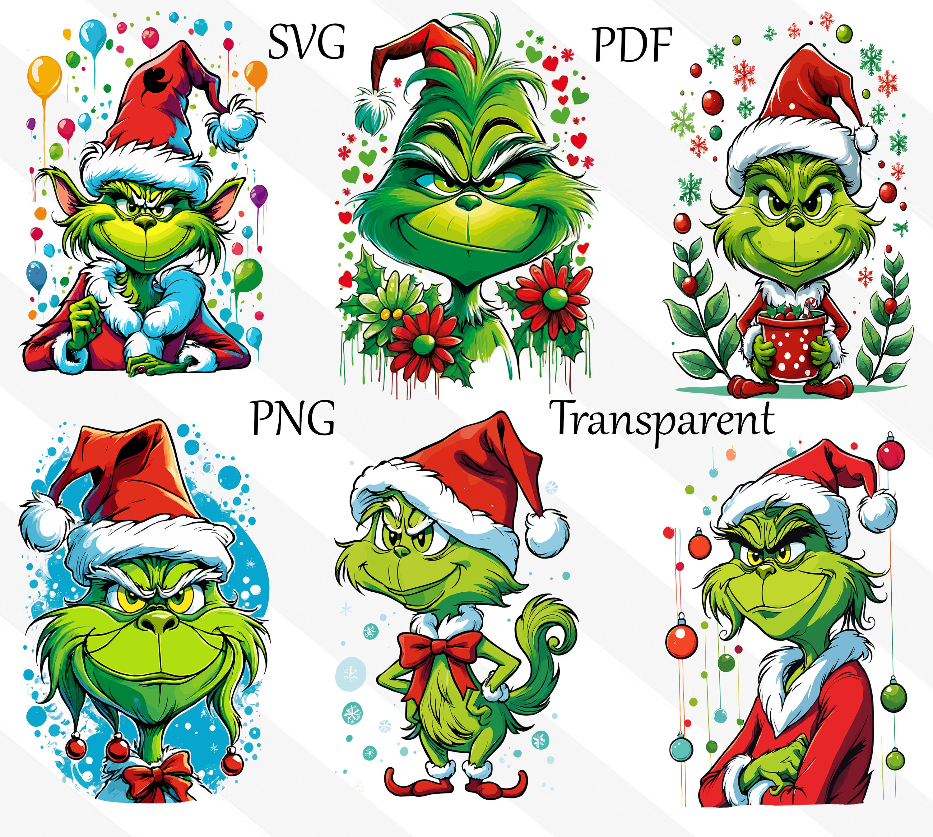 Grinch PNG Bundle, Grinch Face Clipart, Christmas Grinch Shirt Design ...