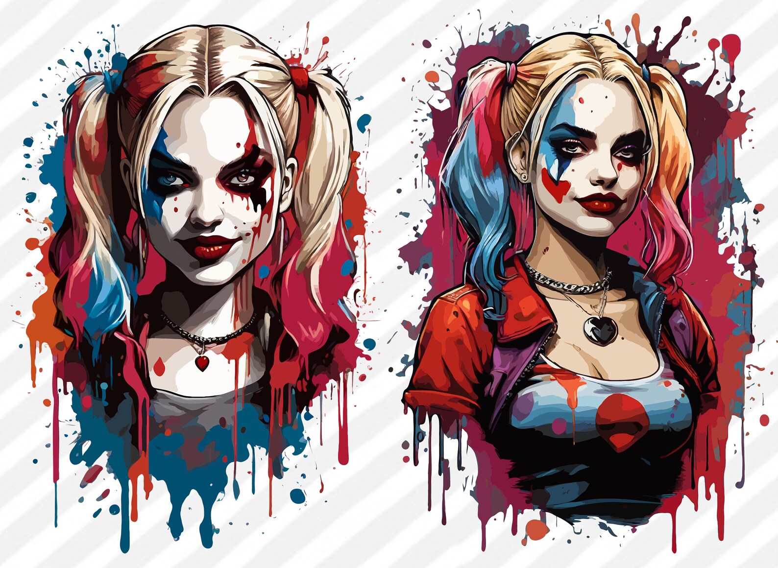 Female Superhero Harley Quin PNG Digital Printable for Sublimation Superhero Woman Shirt Movie ...