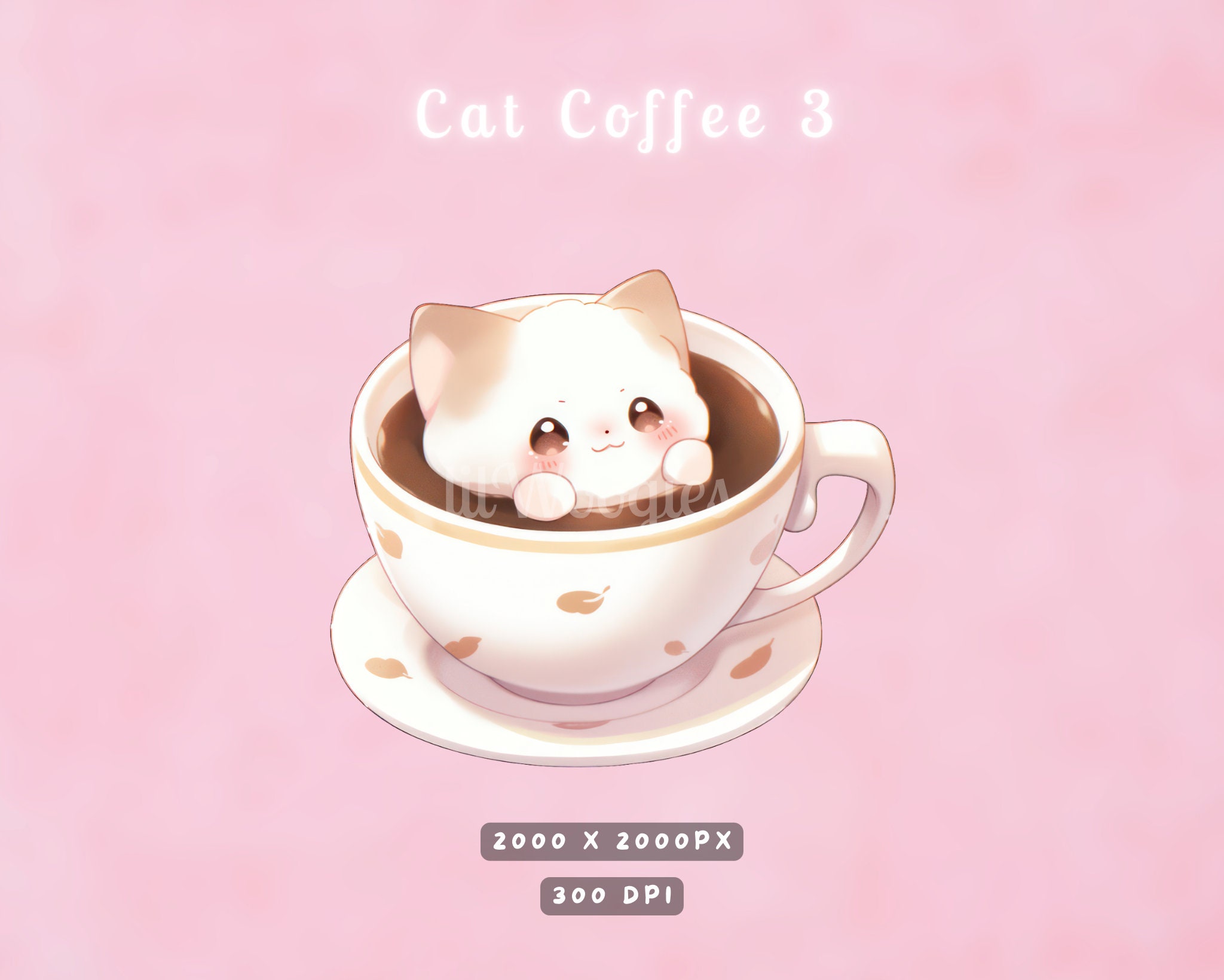 5x Kawaii Cat Coffee | Pngtuber | Transparent | Cute | Vtuber