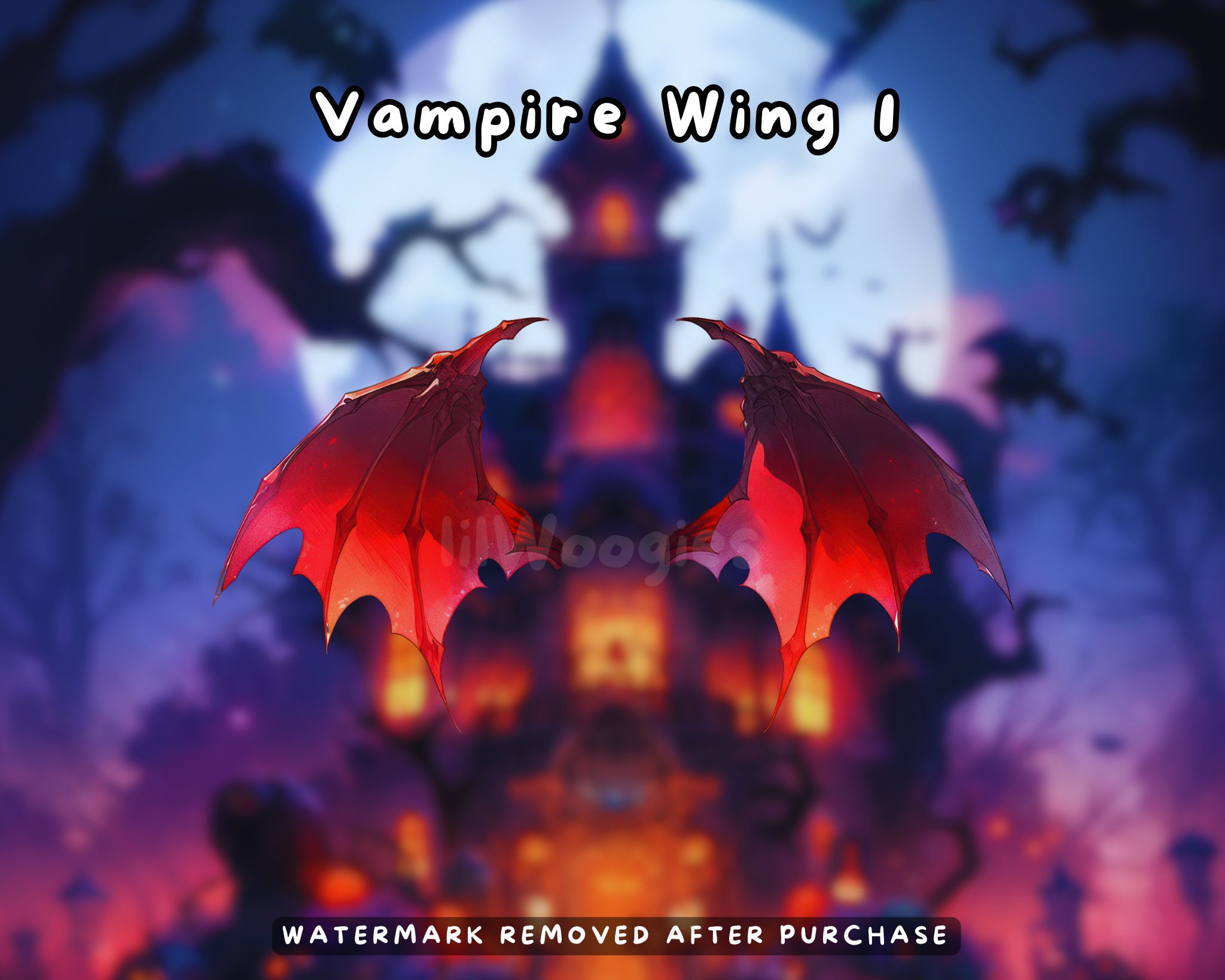 Vampire Inflatable Wings 5x Vtuber Halloween Vampire Wings | Transparent | Cute | Kawaii ...