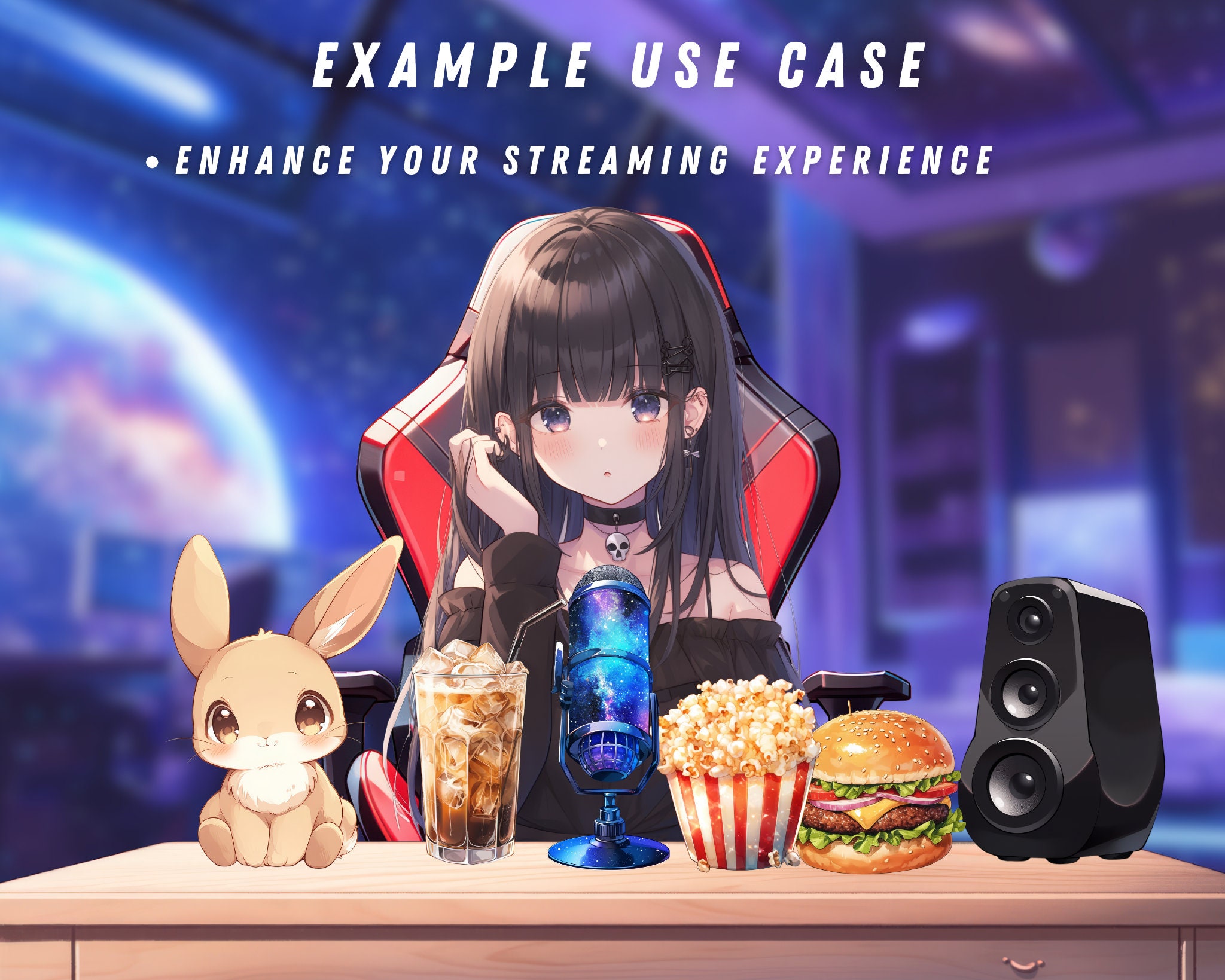 5x Vtuber Galaxy Microphones | Pngtuber Overlay | Kawaii Microphone ...