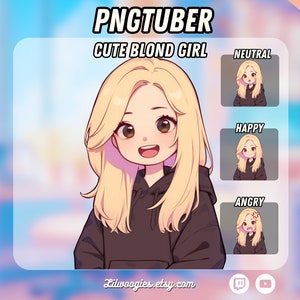 Cute Blond Girl PNGTuber | Kawaii | Ready For Twitch | Streamlabs | VTuber Avatar Streaming | Vtuber Assets | OBS | Premade | Discord