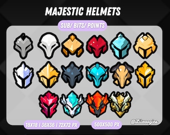 Majestic Warrior Helmets Sub Badges, Twitch bit badges, sub badges for Twitch, Twitch subscription badges, Point badges, Live Stream Badge