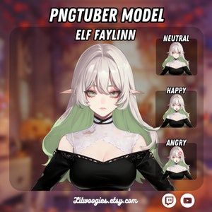 Cute Elf Girl PNGTuber | Kawaii | Ready For Twitch | Streamlabs | VTuber Avatar Streaming | Vtuber Assets | OBS | Premade PNG Tuber