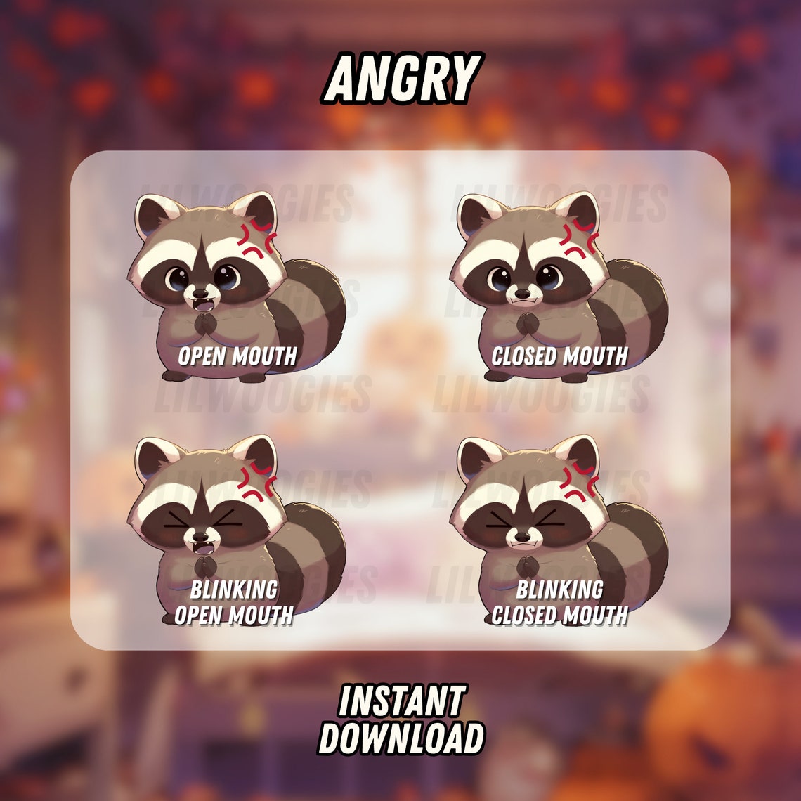 Pngtuber Chibi Raccoon | Kawaii | Ready for Twitch | Vtuber Avatar ...