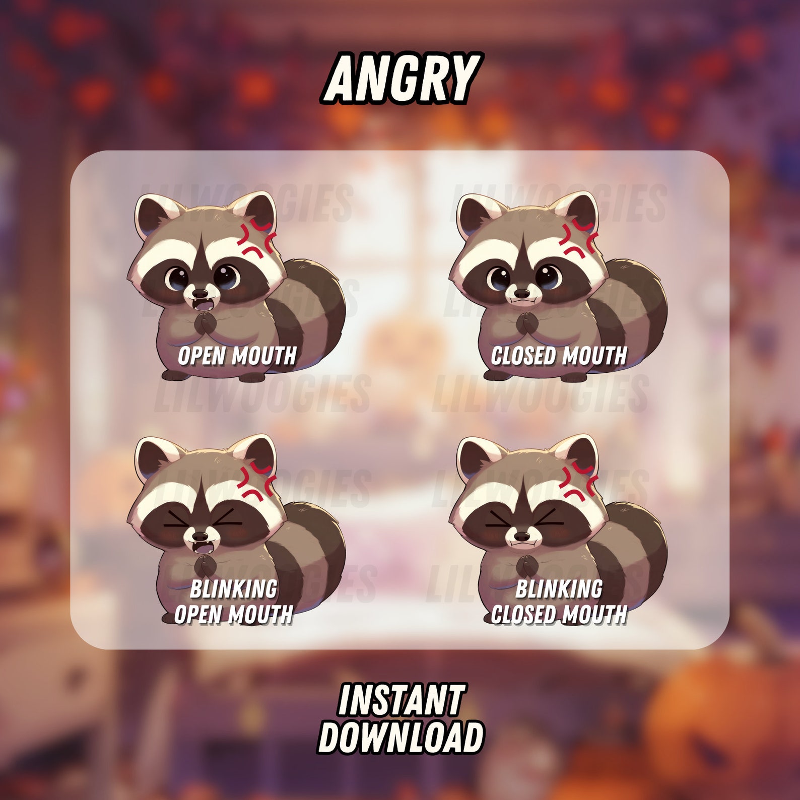 Pngtuber Chibi Raccoon | Kawaii | Ready for Twitch | Vtuber Avatar ...