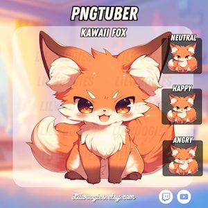 Cute Fox PNGTuber | Kawaii | Ready For Twitch | Streamlabs | VTuber Avatar Streaming | Vtuber Assets | OBS | Premade PNG Tuber | Discord