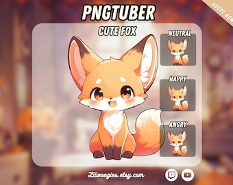 Chibi Fox PNGTuber | Kawaii | Ready For Twitch | VTuber Avatar Streaming | Vtuber Assets | OBS | Premade PNG Tuber | Discord