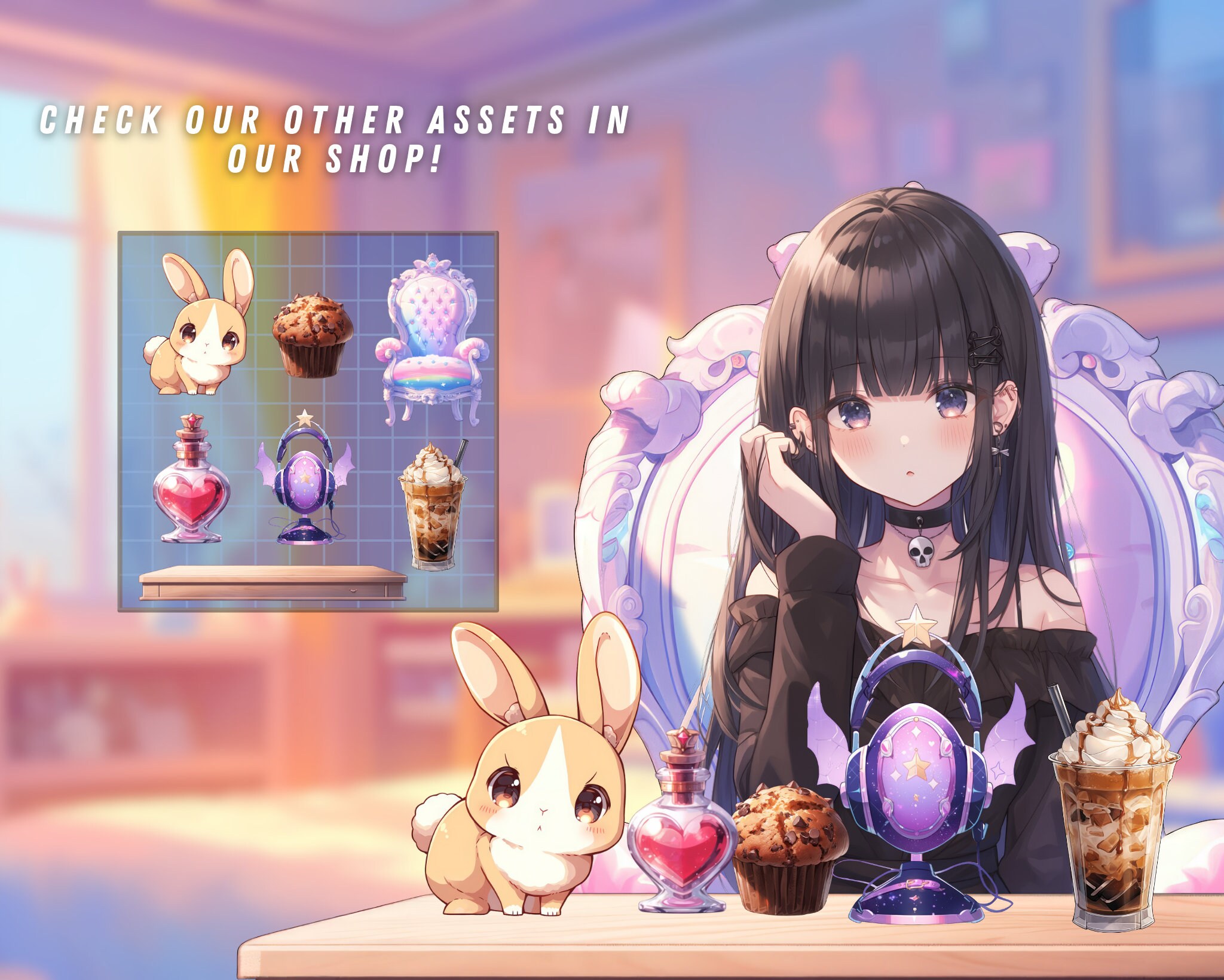 Vtuber Rabbit Butler 5x VTUBER Baby Bunny | Fantasy | Kawaii Pets | Cute | Anime | Rabbit ...