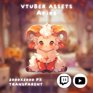 VTUBER Baby Aries | Best Friends | Pets | Cute | Pink | Anime | Kawaii | Digital Assets | Digital Download | Stream Decoration
