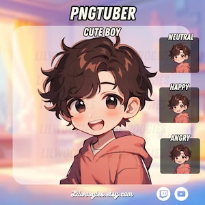 Cute Boy PNGTuber | Kawaii | Ready For Twitch | Streamlabs | VTuber Avatar Streaming | Vtuber Assets | OBS | Premade PNG Tuber | Discord