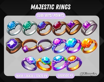 Majestic Ring Badges For Twitch Subscribers - Twitch sub badges - Twitch bit badges - Discord Sub badge - Cute Points - Channel Point