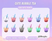 Cute Bubble Tea Sub Badges, Twitch bit badges, sub badges for Twitch, Twitch subscription badges, Point badges, Live Stream Badge