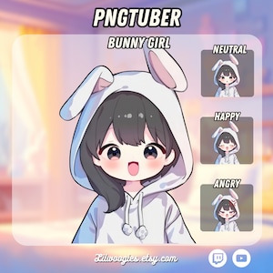 Cute Bunny Girl PNGTuber | Easter Kawaii | Ready For Twitch | VTuber Avatar Streaming | Vtuber Assets | OBS | Premade PNG Tuber | Discord