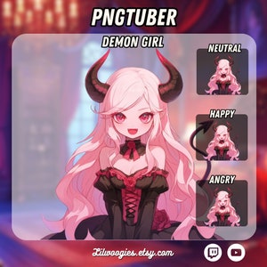 Cute Succubus PNGTuber | Kawaii | Ready For Twitch | VTuber Avatar Streaming | Vtuber Assets | OBS | Premade PNG Tuber | Discord