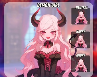 Cute Succubus PNGTuber | Kawaii | Ready For Twitch | VTuber Avatar Streaming | Vtuber Assets | OBS | Premade PNG Tuber | Discord