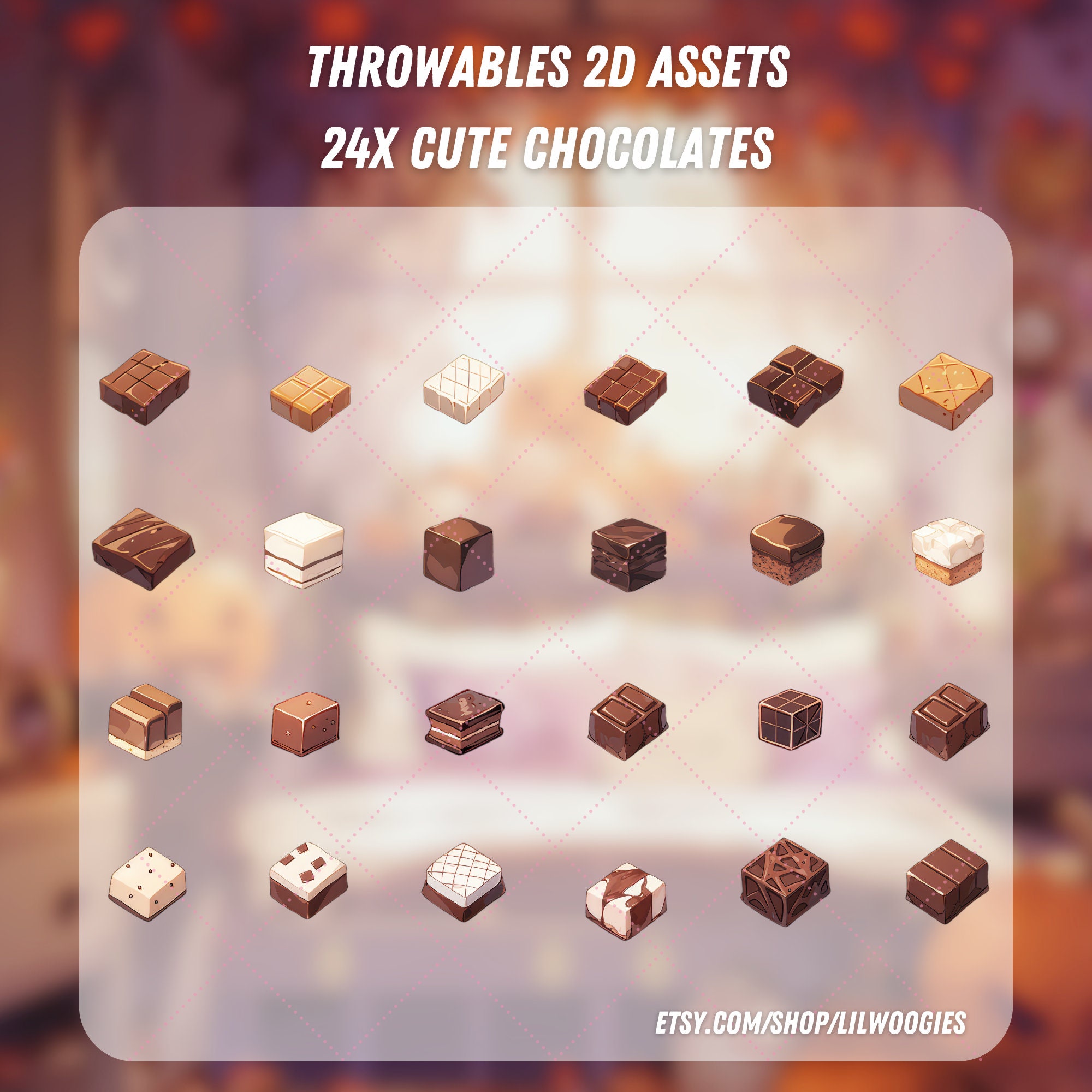Bundle of Throwable Cute Chocolate Assets 24x | Transparent | Kawaii ...