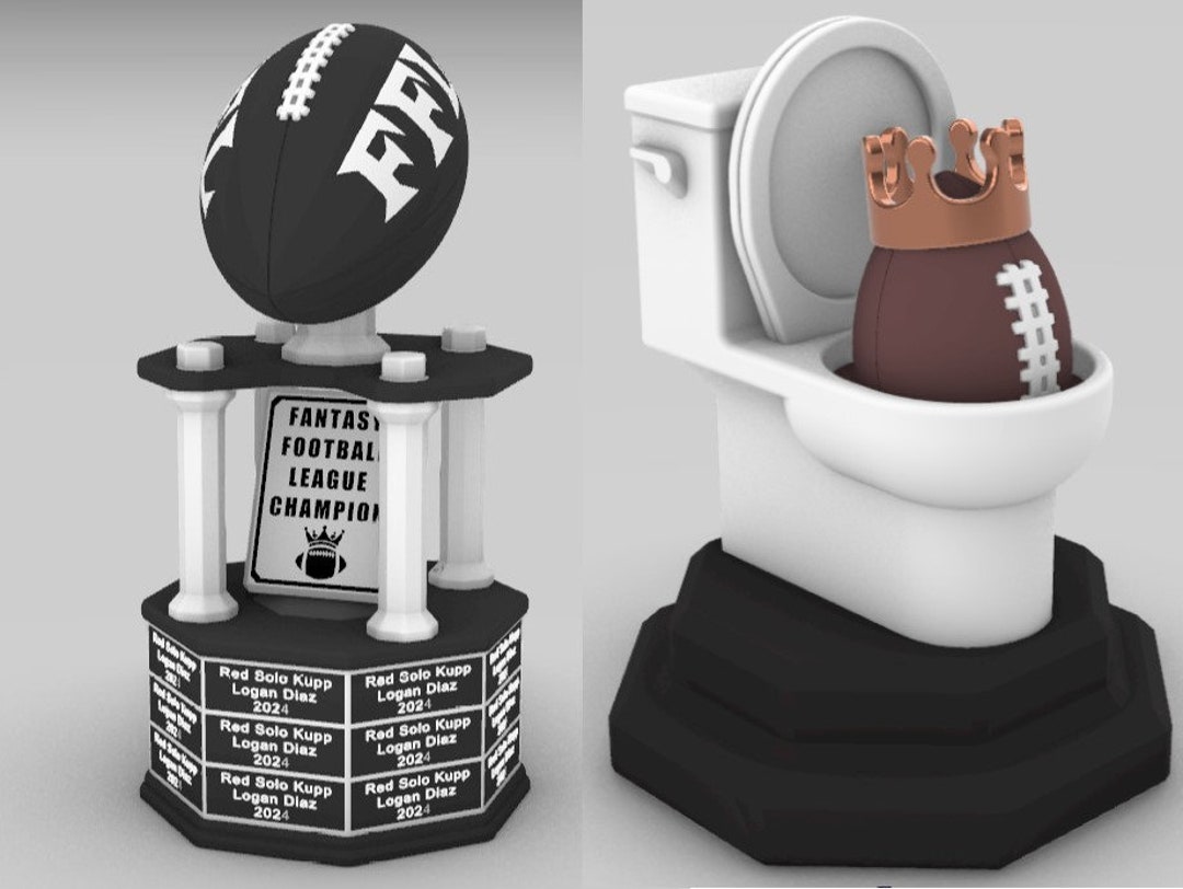 Epic Fantasy Football & Toilet Bowl Trophy stls Etsy