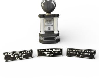 Placa de identificación personalizable [Complemento de trofeo de fútbol fantasy de Desk Titan]