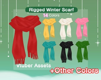 Vtuber Rigged Scarf Asset | Winter Scarf | Christmas Accessories