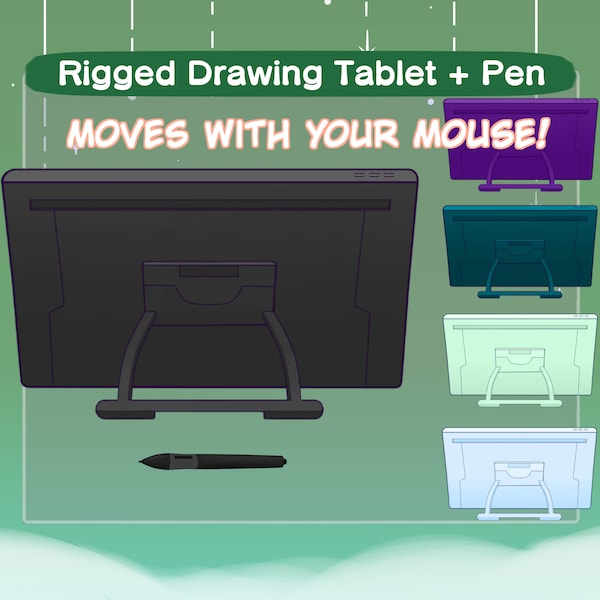 Vtuber Drawing Tablet Asset | Rigged Drawing Tablet Pen | Animated Drawing Pad Screen | Wacom Cintiq (Pack 1)