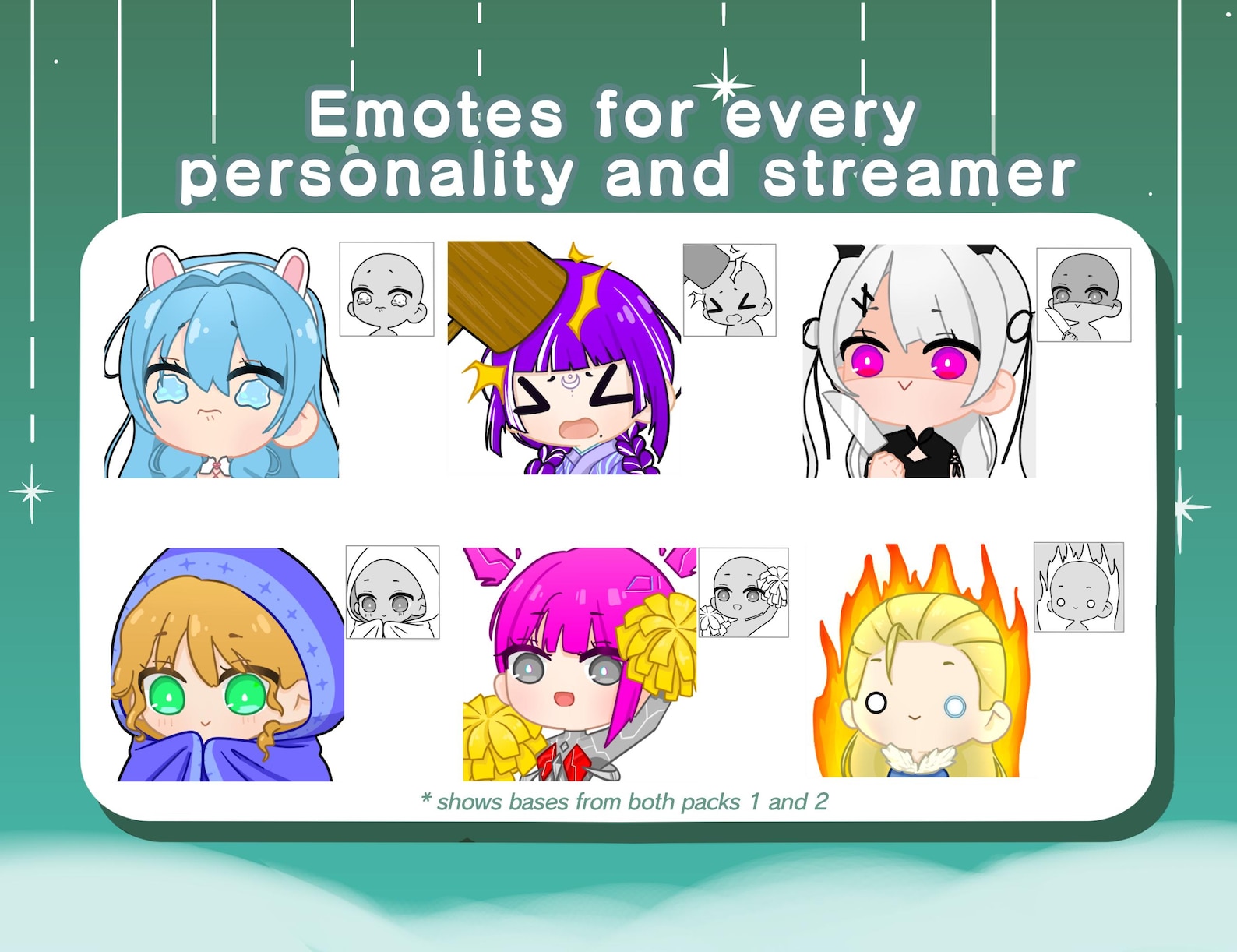 Emote Base Pack 1 | Twitch Emote Chibi Bases | Vtuber Youtube Discord ...