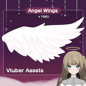 Vtuber Angel Wings Asset | White Wings Asset | Angel Halo White Wings
