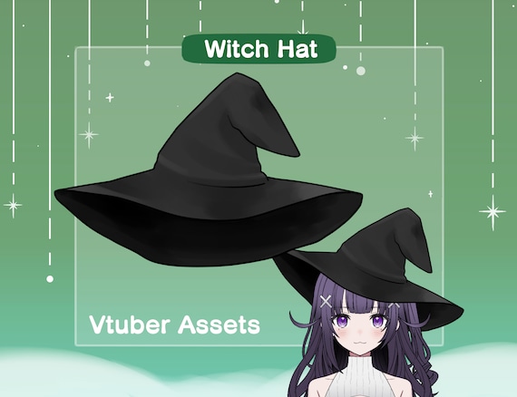 Vtuber 魔女帽子アセット | ハロウィンアセット | Vtuber コスチューム