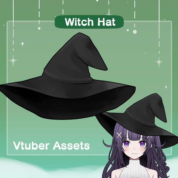 Vtuber Witch Hat  Asset | Halloween Asset | Vtuber Costume