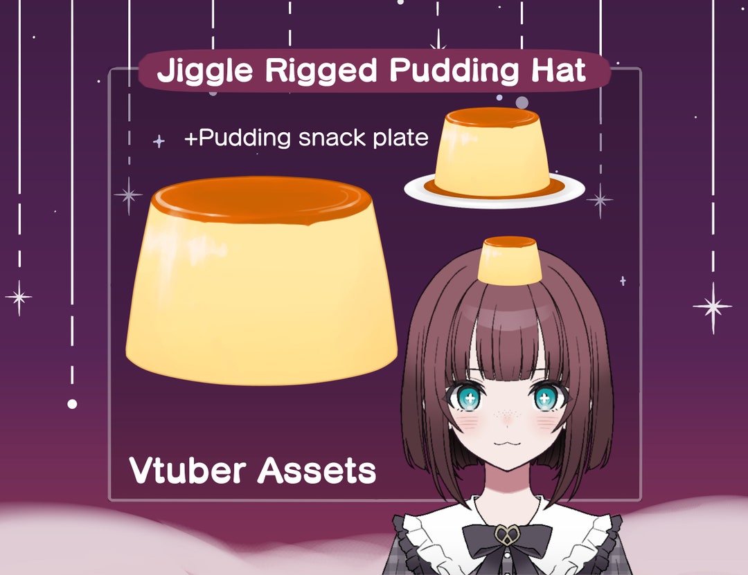 Vtuber Pudding Asset Rigged Pudding Asset Animated Pudding Hat Vtuber