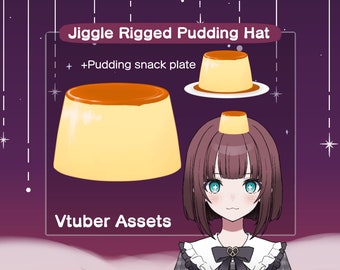 Vtuber Pudding Asset | Rigged Pudding Asset | Animated Pudding Hat | Vtuber Flan Asset